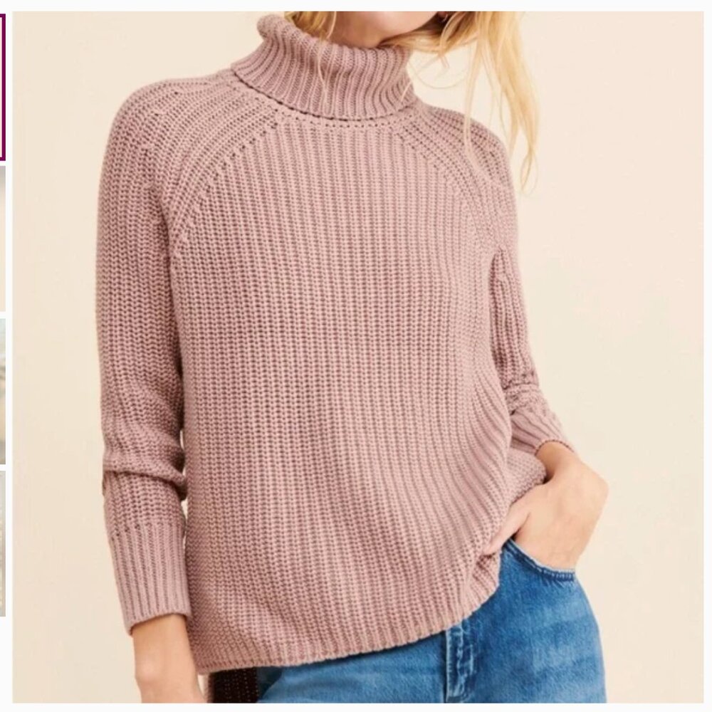 525 America NWOT STELLA: 100% COTTON SHAKER TURTLENECK TUNIC Small
